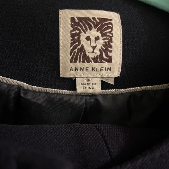 Purple Anne Klein Ruffle Peplum Blazer and Skirt Suit - Picture 3 of 4